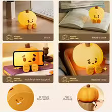 Cute Pumpkin LED Night Light Cartoon Silicone Lamp