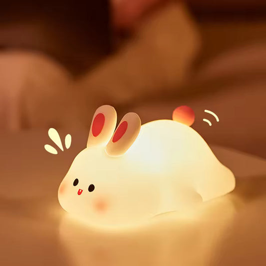 Rabbit Silicone Night Light – Cute Touch Lamp for Kids & Room Decor